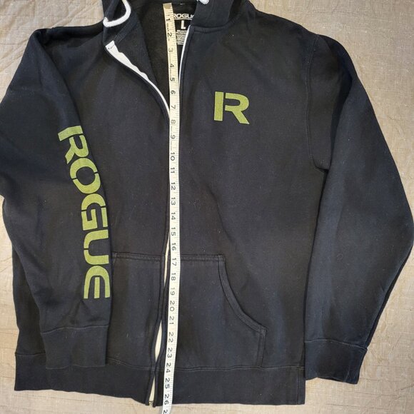 Rogue Stencil Hoodie, Large, Black, Full Zip - Picture 5 of 7